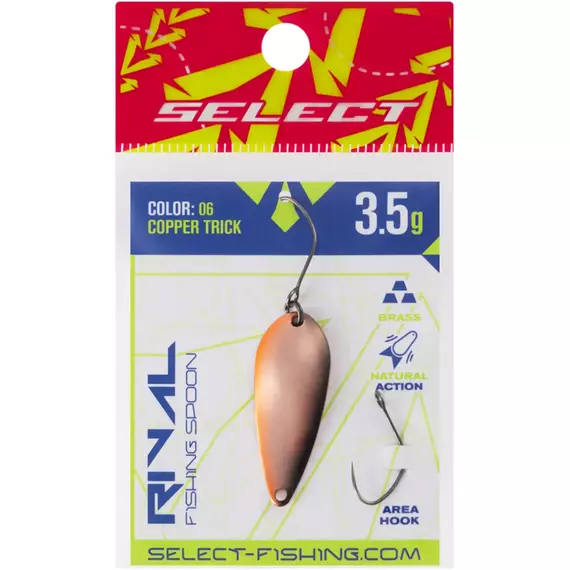 Блешня Select Rival 3.5g 34mm #06 Copper Trick, Вага блешні: 3.5, Колір блешні: #06 Copper Trick, фото , изображение 2